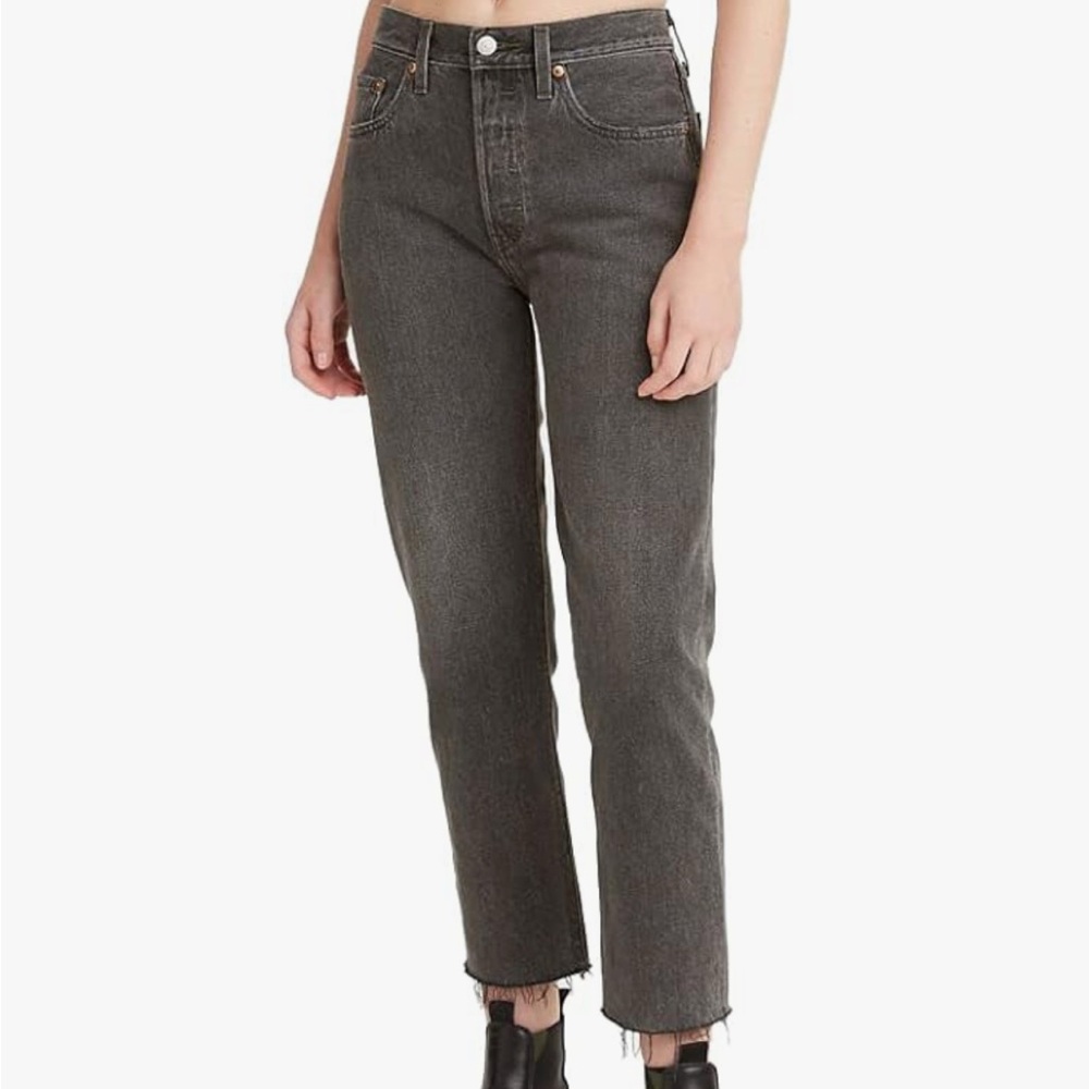 Levi's 501 Original Cropped Jeans Grey/Black 25x26 - Picture 7 of 7